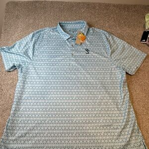 Stylish Blue Patterned Polo Shirt